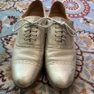 Cole Haan Gold Leather Lace-Up Oxford Loafers 8.5